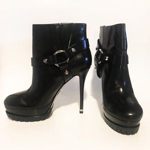 MICHAEL KORS Lesley Boots | Black Vero Cuoio Platform Stiletto Booties